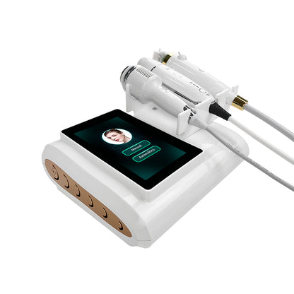 Gold RF Microneedle 3 in 1 Hifu Ice Hammer Relieve Fatigue Shrink Pores Calm Skin Fractional Microneedle for Skin Rejuvenation