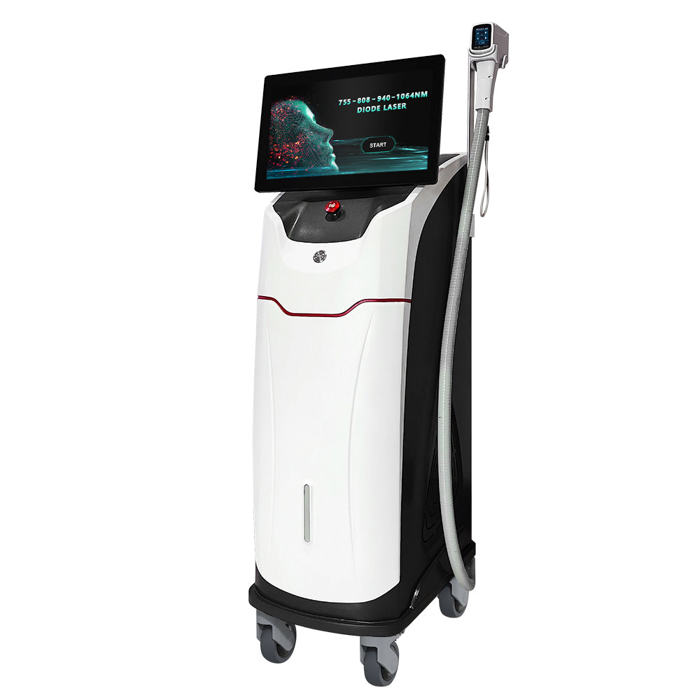 High Power 4-in-1 Diode Laser Hair Removal Machine 755-808-940-1064nm with Touch Screen & Air/Water/Semiconductor Cooling